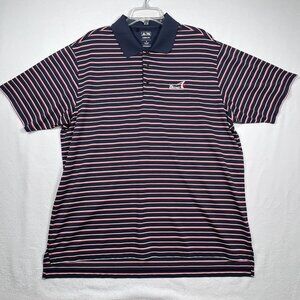 Adidas Climalite Mens XL Golf Polo Navy Red White Short Sleeve Collared 3 Button